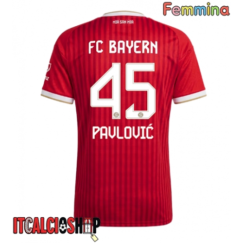 Bayern Munich Aleksandar Pavlovic #45 Prima Maglia Femmina 2026-27 Manica Corta